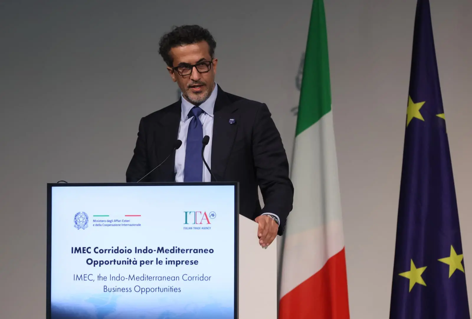 Il Ministero degli Esteri degli Emirati Arabi Saeed Alhajeri (foto Andrea Lasorte)