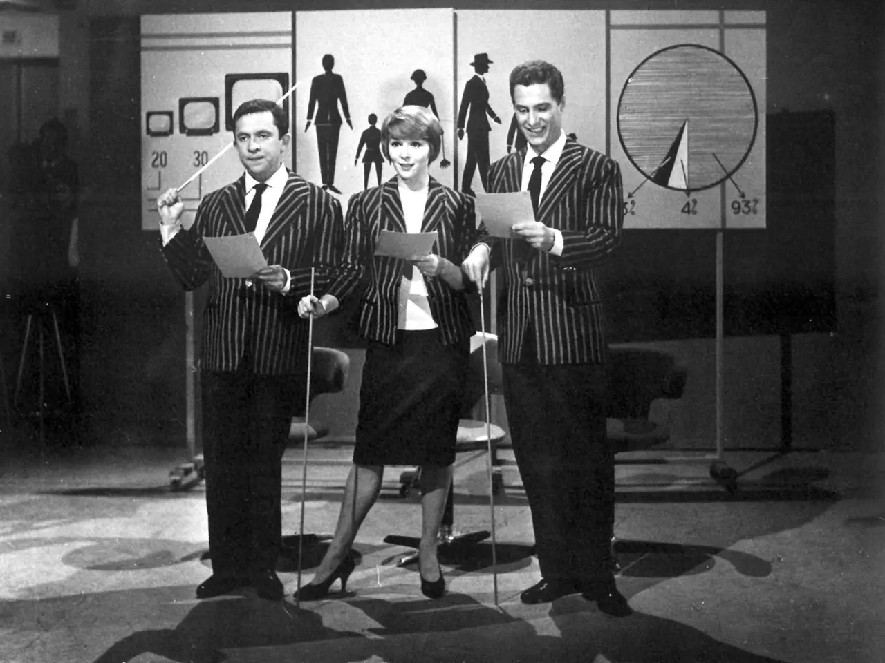Panelli, Delia Scala e Nino Manfredi in «Canzonissima», 1959