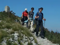 Escursionisti in azione sul lato italiano del monte Sabotino