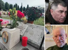 A sinistra il loculo 241 (foto Lasorte) dove giacevano le spoglie di Liliana Resinovich; a destra in alto il fratello Sergio, in basso Sebastiano Visintin