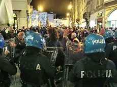 Una protesta No Green pass a Trieste (Lasorte)