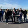 L’inaugurazione della nuova area di sosta foto Valentinis