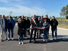 L’inaugurazione della nuova area di sosta foto Valentinis