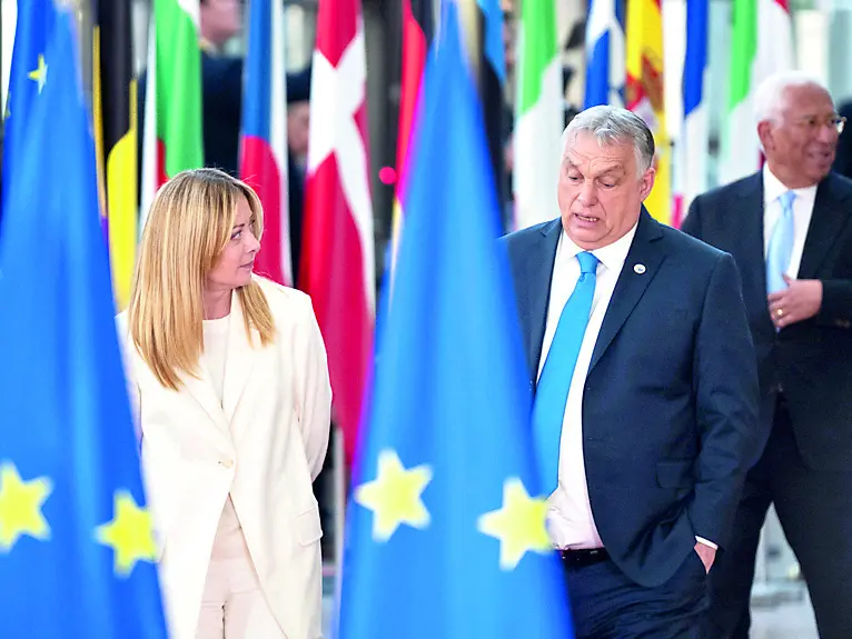 La premier Giorgia Meloni con il primo ministro ungherese Viktor Orbán