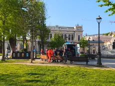 L'autoambulanza e le forze dell'ordine sul luogo dell'aggressione