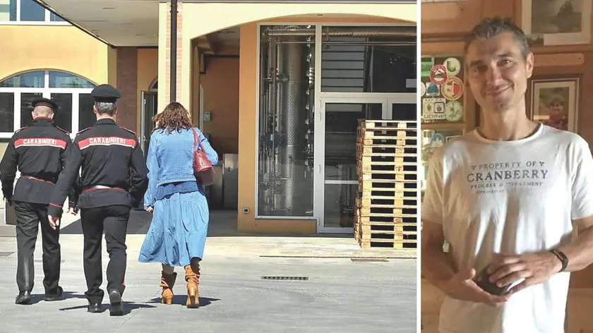 La vittima, Italo Carpi (54 anni, originario di Fagagna) e le forze dell’ordine sul posto (foto Petrussi)