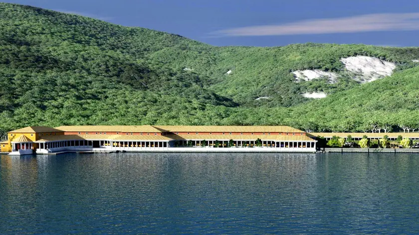 Una ricostruzione ideale della villa dei mosaici di Barcola