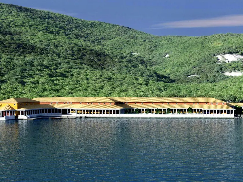 Una ricostruzione ideale della villa dei mosaici di Barcola