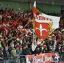 I tifosi della Pallacanestro Trieste a Udine nel gennaio del 2024 (foto archivio Petrussi)
