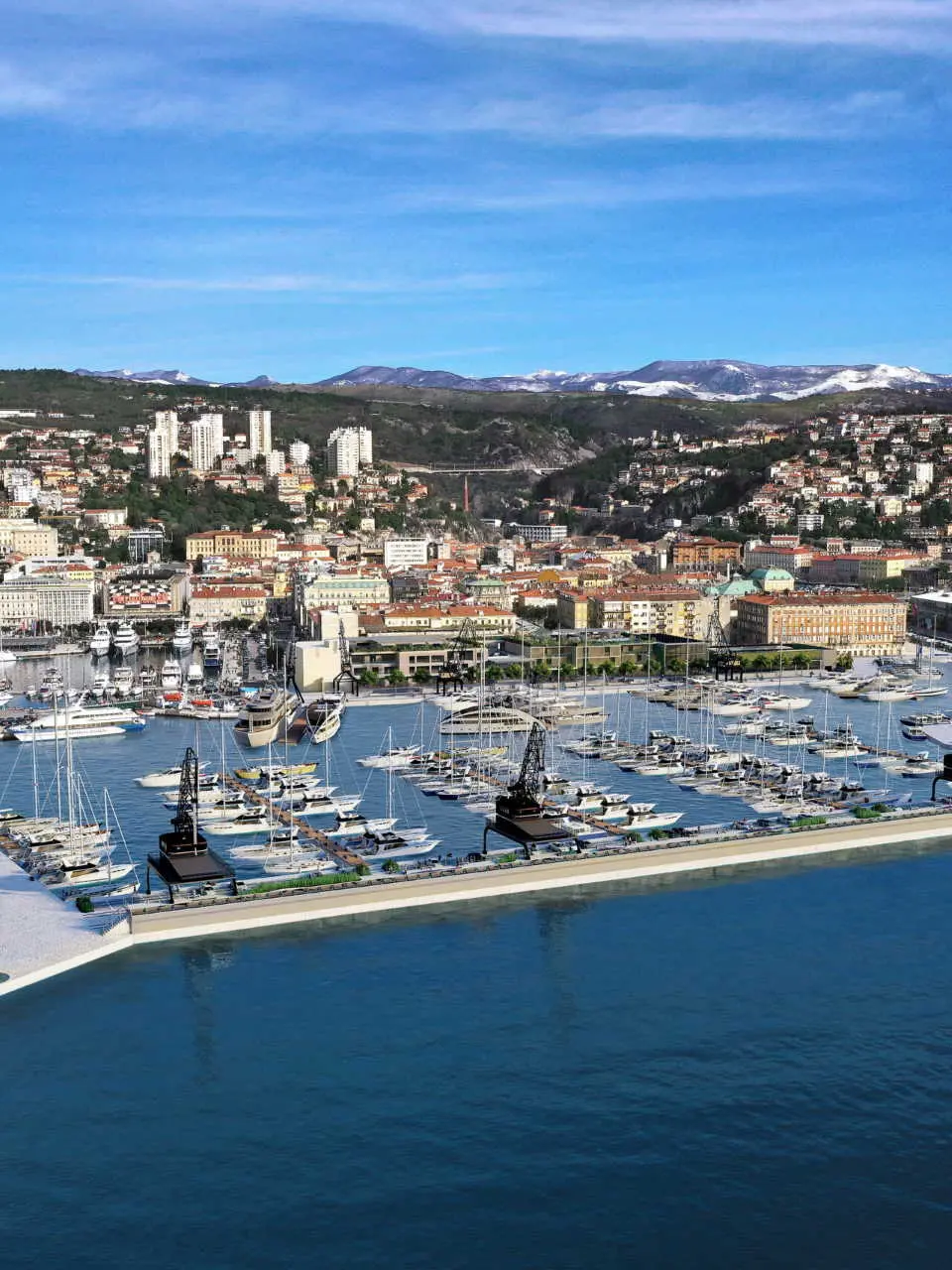 Un rendering del futuro marina di Porto Baross a Fiume
