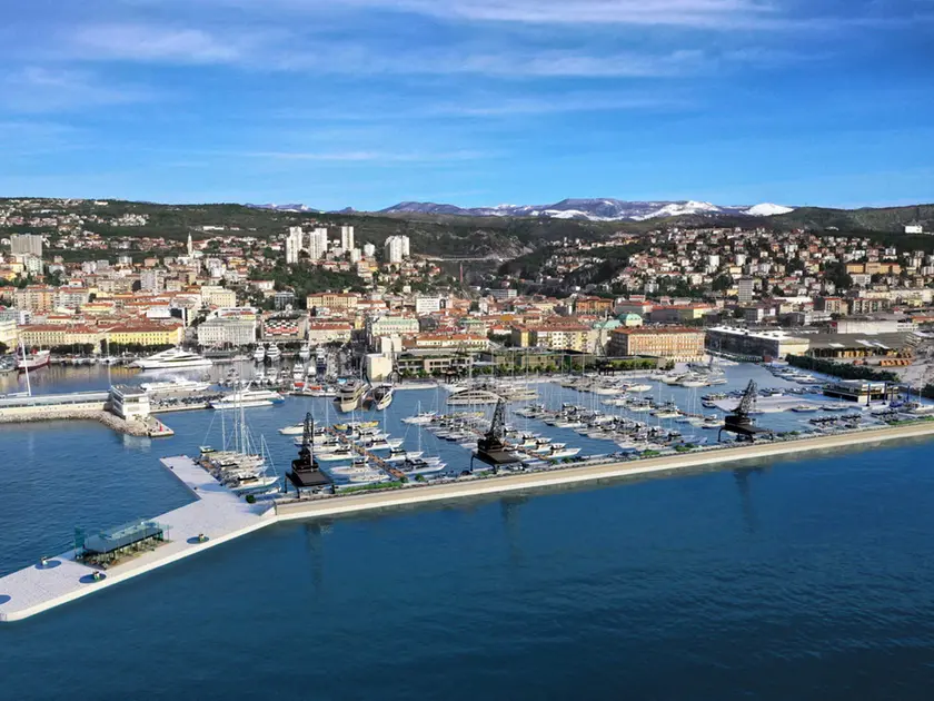 Un rendering del futuro marina di Porto Baross a Fiume