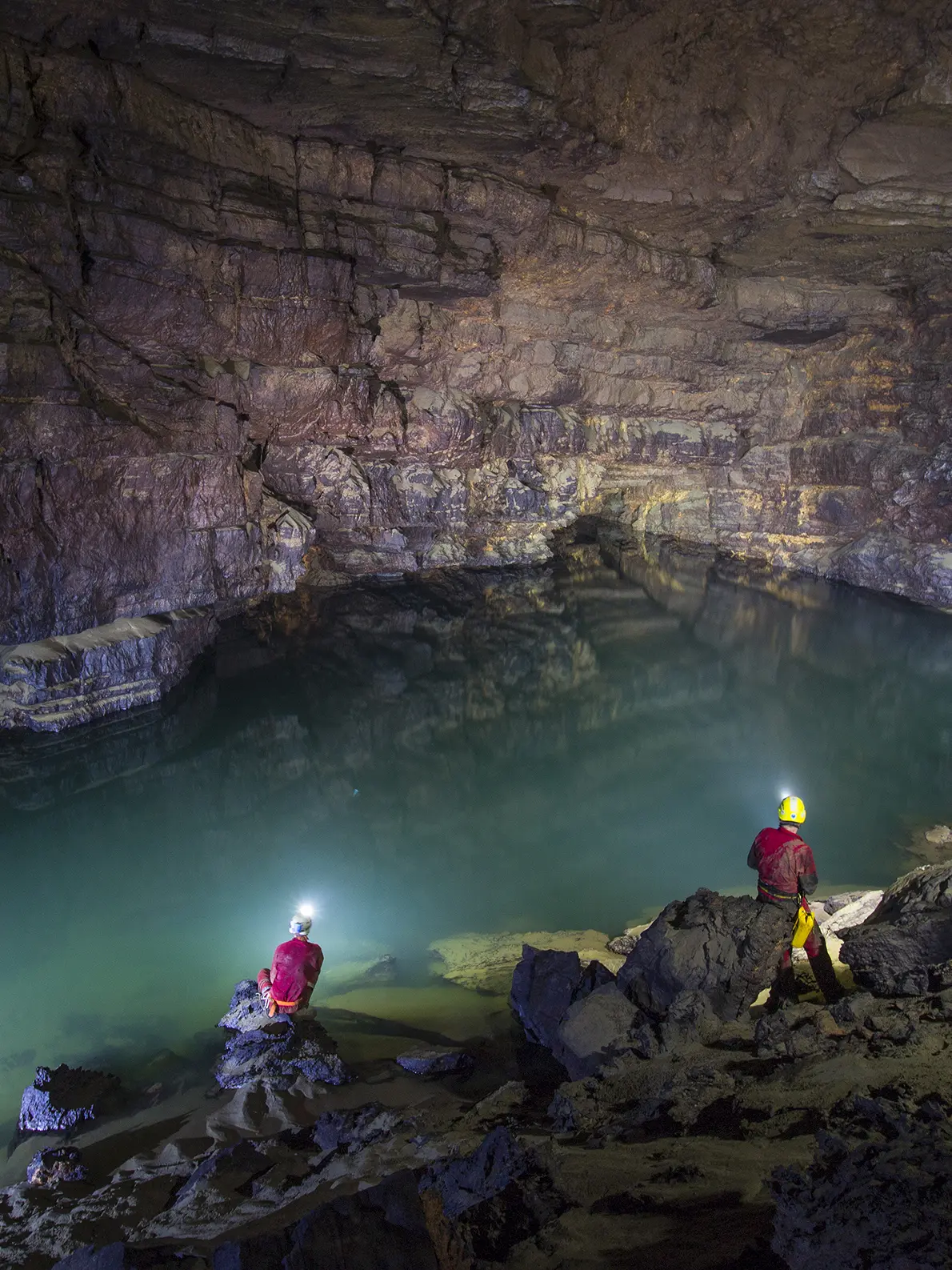 Il fiume Timavo sotterraneo scoperto dagli speleologi triestini attraverso la grotta “buco soffiante” di Fernetti (foto Miglia)