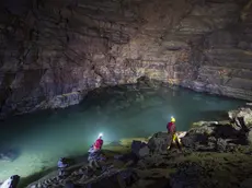 Il fiume Timavo sotterraneo scoperto dagli speleologi triestini attraverso la grotta “buco soffiante” di Fernetti (foto Miglia)