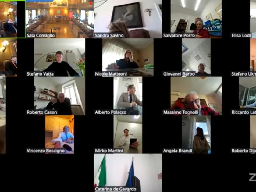 Uno screenshot della seduta tenutasi in modalità da remoto