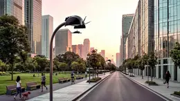 Un’immagine esemplificativa della docking station di Nest®, installata su un lampione