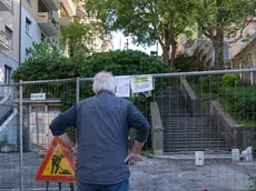 La scala Reni di Campo Marzio chiusa per lavori (Foto Silvano)