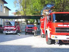 I pompieri nella sede estiva di via Pampagnola in una foto d’archivio