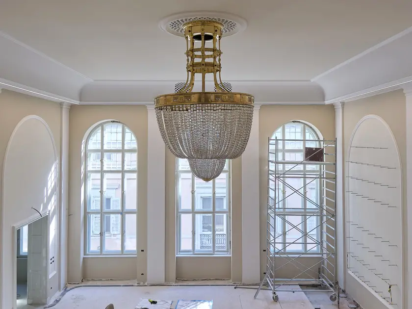 i lavori che stanno interessando il secondo piano di Palazzo Dreher (Silvano)