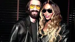 Leonardo Maria Del Vecchio con Naomi Campbell allo show di Ray Ban