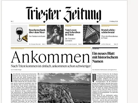 La copertina del primo numero del giornale in lingua tedesca Trieste Zeitung