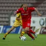 Nicola Zanini in azione con la maglia della Triestina (archivio Lasorte)