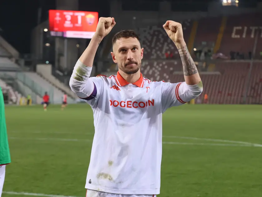 L’esultanza di Tommaso Silvestri dopo una vittoria dell’Unione (foto Lasorte)