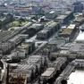 Uno scatto areo dei magazzini del Porto Vecchio, a Trieste, dove saranno trasferiti gli uffici della Regione (archivio Lasorte)