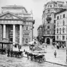Piazza della Borsa con Palazzo Dreher sulla destra agli inizi del ’900