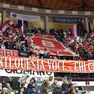 La coreografia della Curva Nord durante il derby con Treviso Foto Bruni