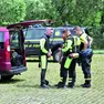I soccorritori impegnati nelle ricerche al campo base allestito a Tarcento (foto Petrussi)