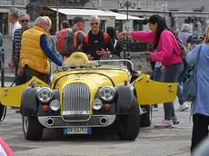 Le auto d'epoca domenica mattina esposte in Ponterosso. Foto Bruni