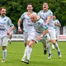 La festa dopo il gol iniziale di Andrea Olio (Nedok)