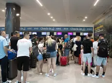 Turisti al check-in al Trieste Airport (foto Katia Bonaventura)