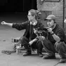 La giovane regista Vida Skerk sul set