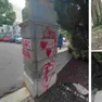 Alcune immagini del Parco della Rimembranza con gli imbrattamenti