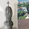 Il “melone” con l’alabarda sulla sommità e il tetto del campanile di San Giusto