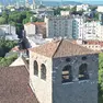 Il “melone” con l’alabarda sulla sommità e il tetto del campanile di San Giusto