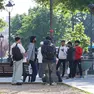 Migranti in piazza Libertà a Trieste (Lasorte)