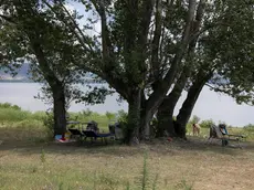Sdraio all’ombra degli alberi nella zona del Lido (Bonaventura)
