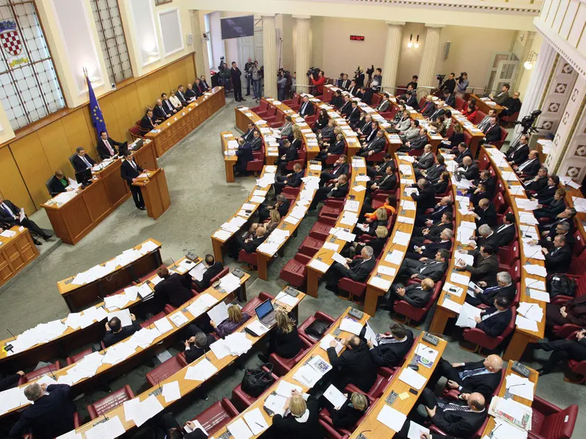 Un interno dell’aula del Parlamento croato