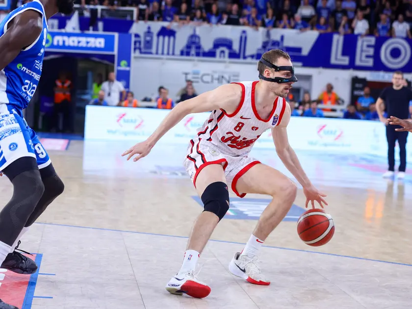 Lodovico Deangeli in azione contro Brescia (foto Lasorte)