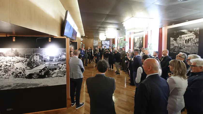 Alcune immagini dell'inaugurazione della mostra sul terremoto del Friuli a Trieste