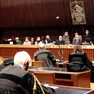 Un processo in Corte d’Assise durante la pandemia nell’aula ora impraticabile (foto Massimo Silvano)