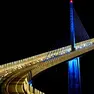 Una suggestiva immagine notturna del ponte di Sabbioncello