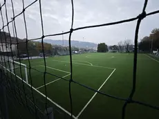 Un campo di calcio a 7 in un'immagine d'archivio