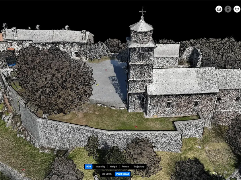 Un’immagine tridimensionale della rocca di Monrupino che ne evidenzia tutti i dettagli