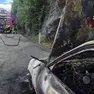 La vettura andata a fuoco a Ronchi