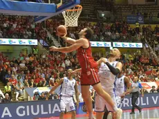 Un momento del match di gara 3 tra Trieste e Brescia (Bruni)