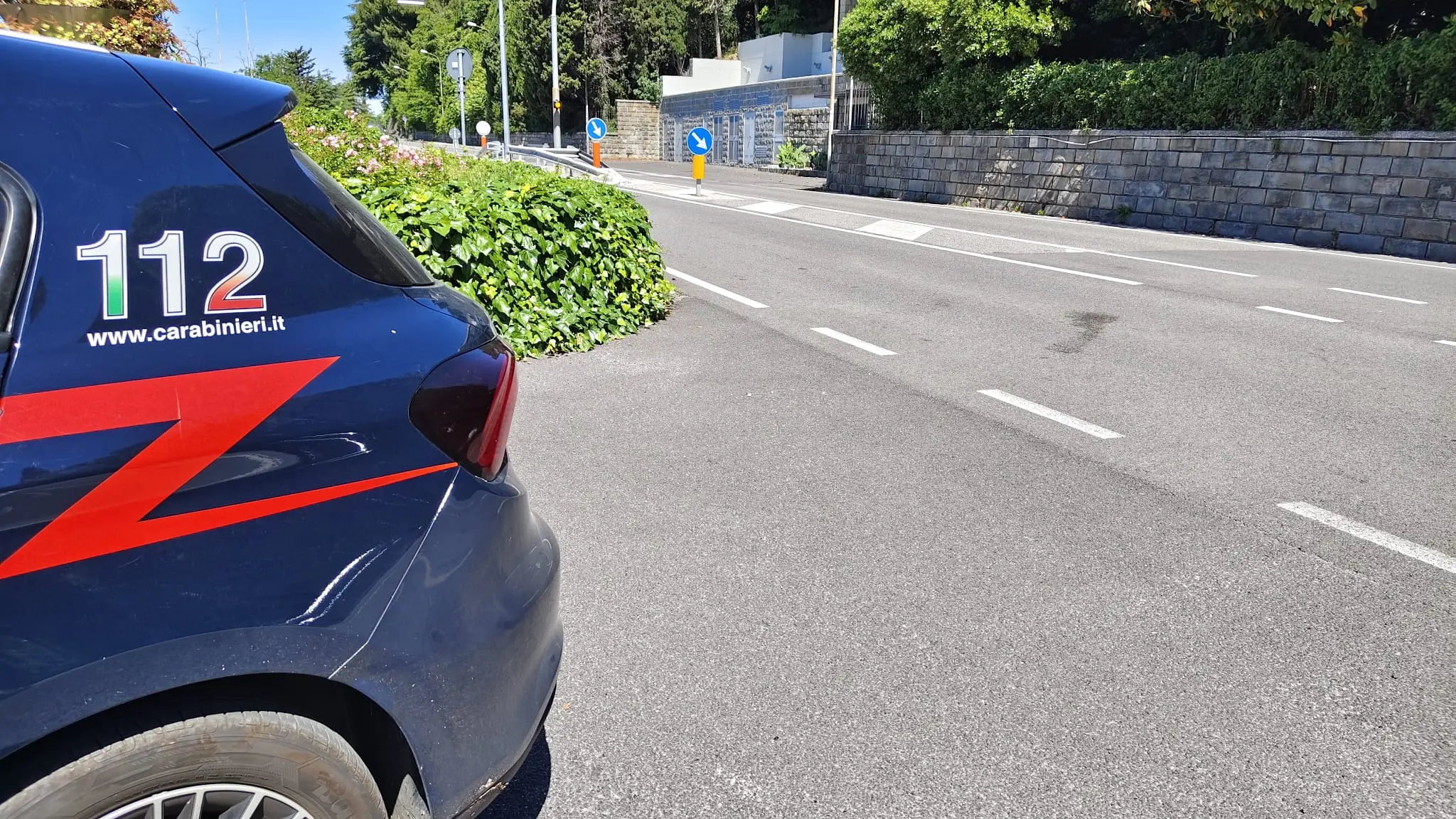 Il luogo dove è avvenuta la caduta del ciclista di 69 anni. Foto Bruni