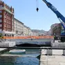 Il ponte Bianco smontato (fotoservizio Andrea Lasorte)